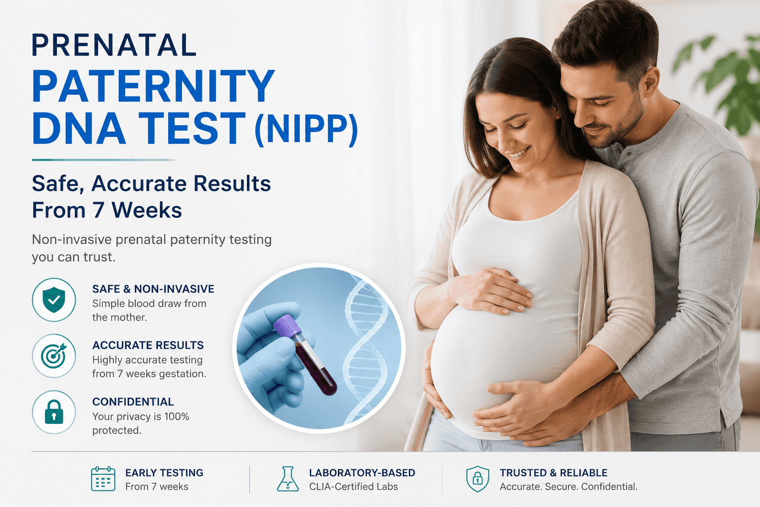 Prenatal paternity DNA test (NIPP) — safe non-invasive testing from 7 weeks — OnSite Employer Testing