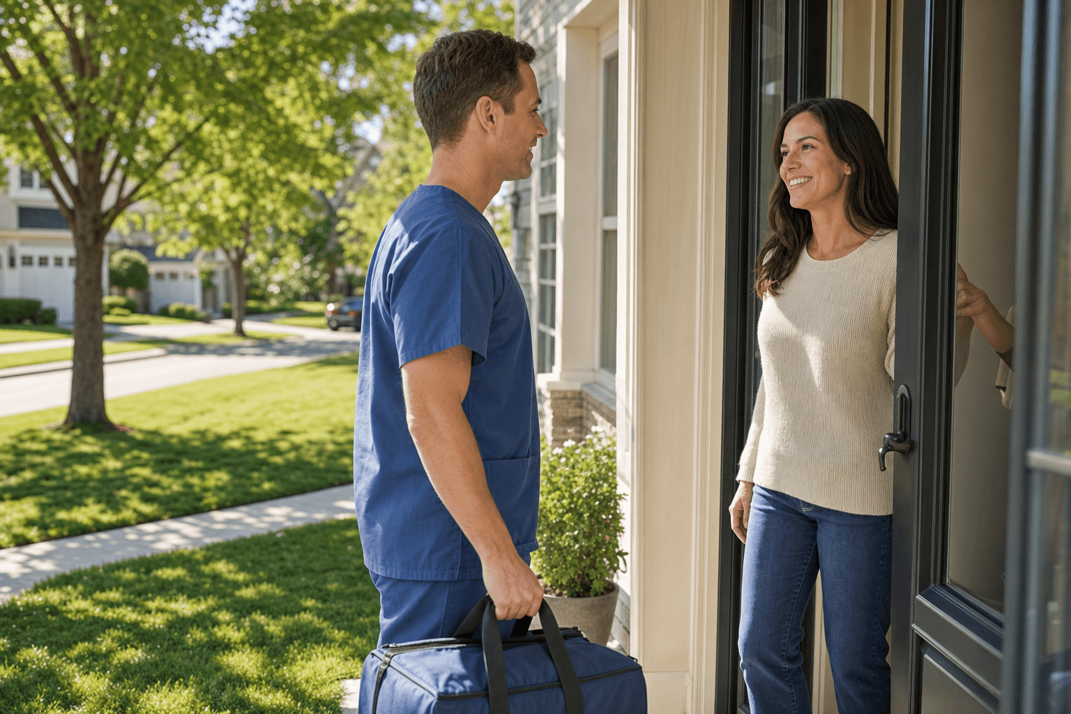 OnSite mobile collector arriving at home for private testing — Greater Chicagoland area